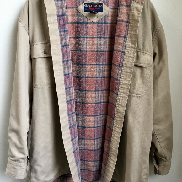 Vintage Tan Button Down Thermal Jacket - Picture 2 of 4